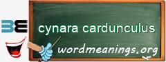 WordMeaning blackboard for cynara cardunculus